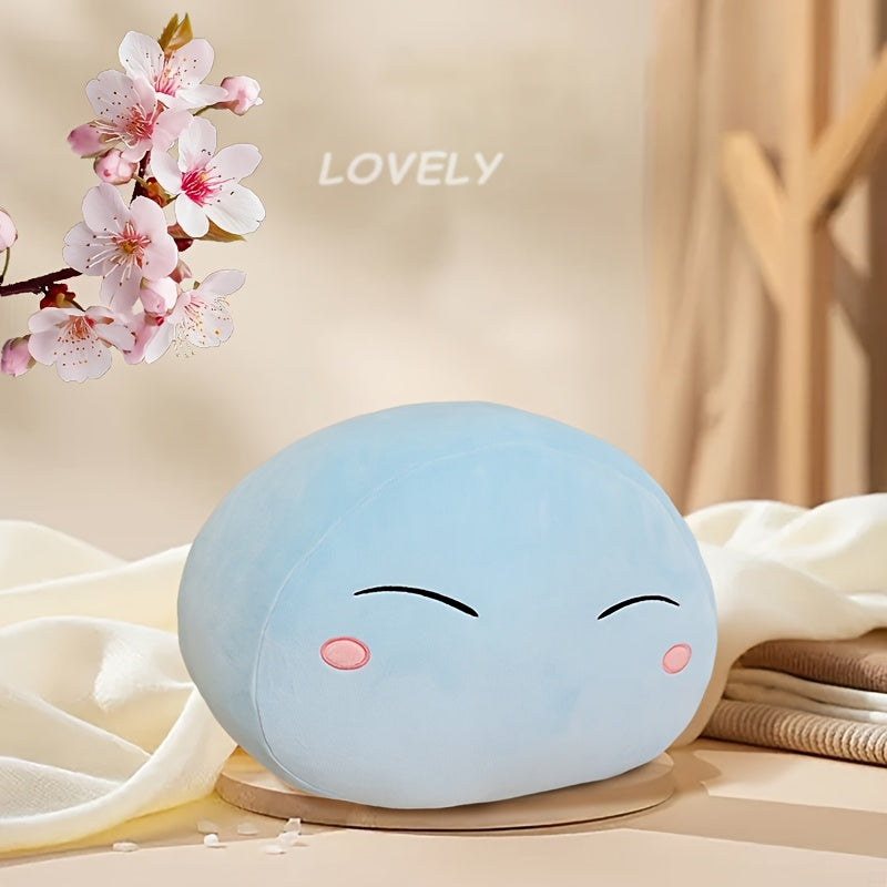 Adorable Oreiller en Peluche Expression Bleue - Jouet de Style Cartoon Mignon avec Des Joues Roses, Idéal pour la Décoration de la Maison & du Bureau, Cadeau Parfait pour Pâques, Noël, Halloween, Anniversaires et Nouvel An, Oreillers Mignons
